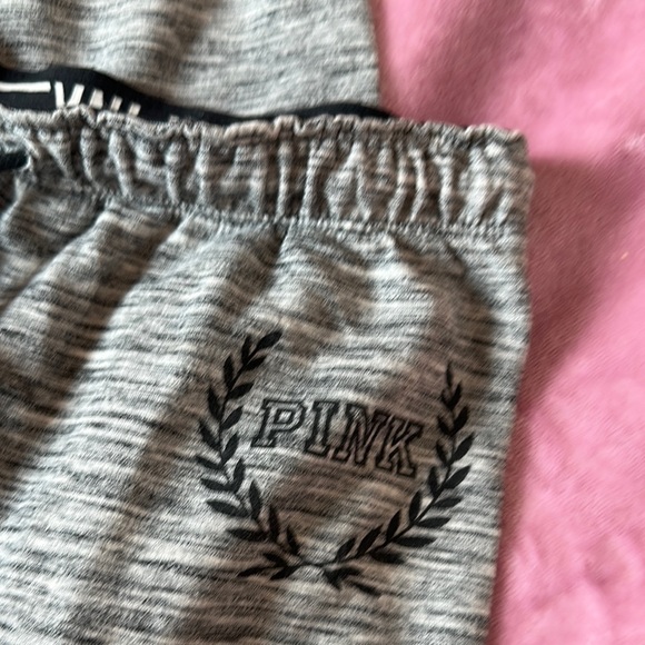 PINK Victoria's Secret Gray Joggers Pants Soft Knit Skinny Leg - Picture 2 of 7